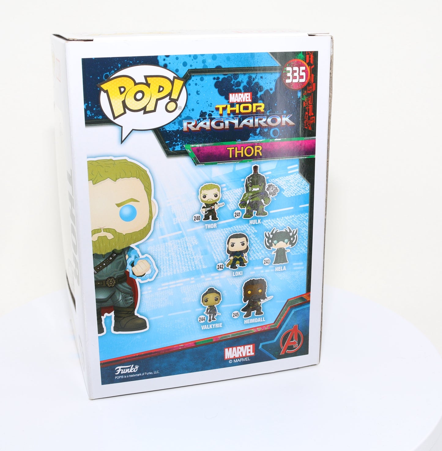 
                  
                    Chris Hemsworth as Thor in Thor: Ragnarok 2018 Summer Convention Glow in the Dark Exclusive (SWAU) Signed Funko POP! #335
                  
                