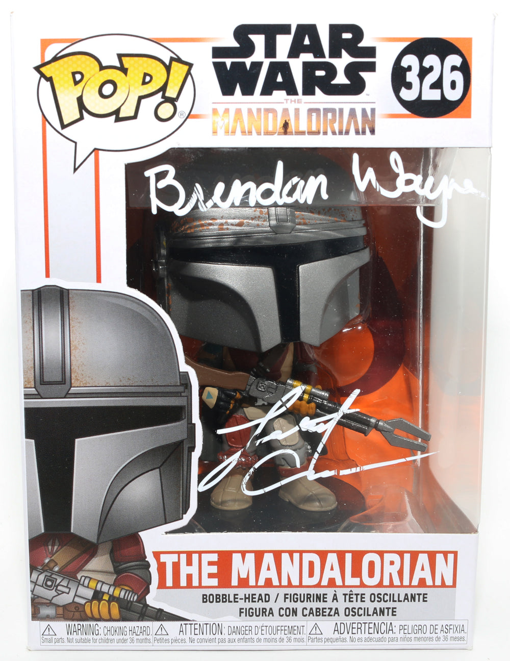 Lateef Crowder & Brendan Wayne as The Mandalorian in Star Wars: The Mandalorian Signed Funko POP! #326