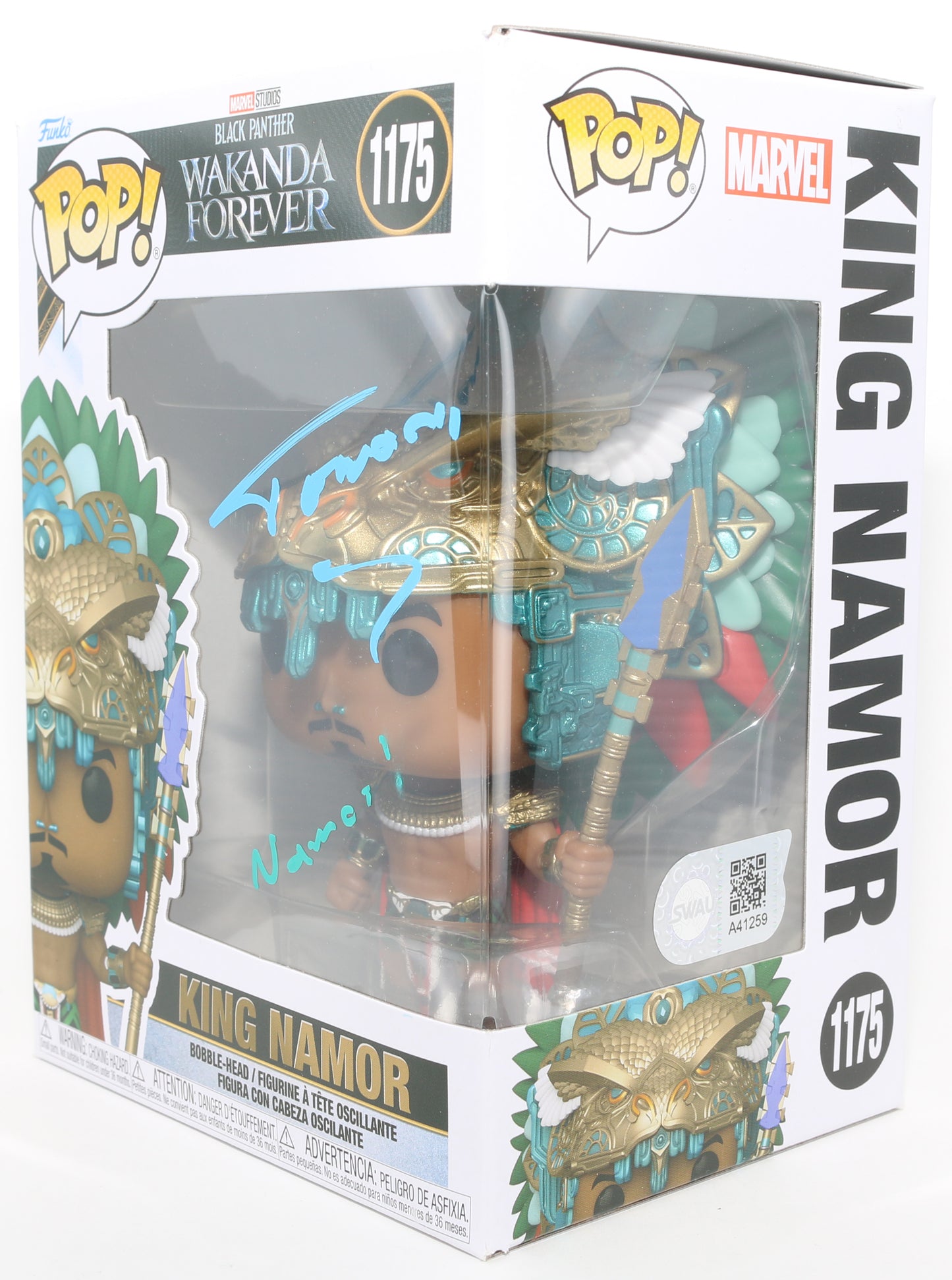 
                  
                    Tenoch Huerta as King Namor in Black Panther: Wakanda Forever (SWAU) Signed Funko POP! #1175 with Character Name
                  
                