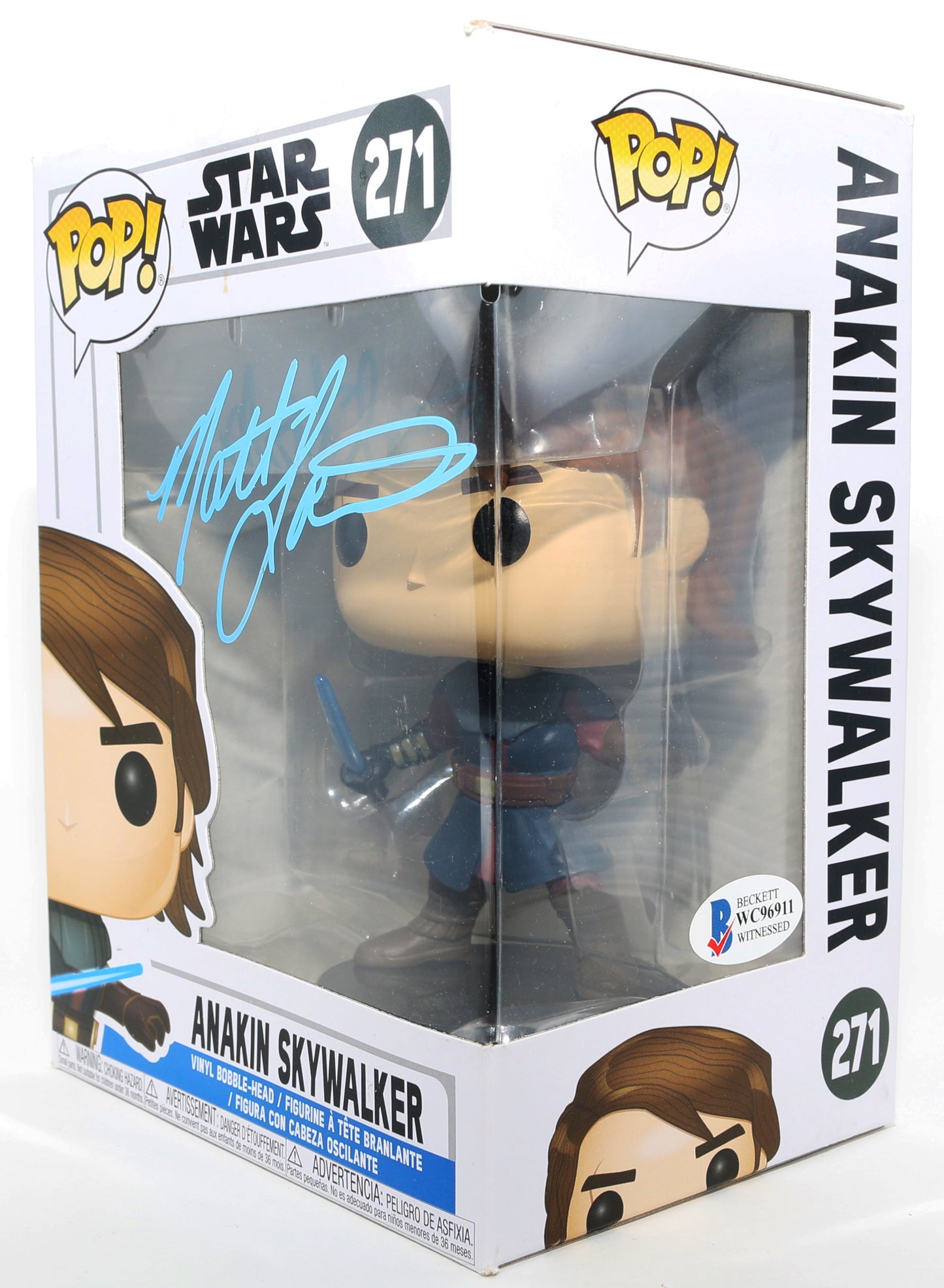
                  
                    Matt Lanter as Anakin Skywalker in Star Wars: The Clone Wars (Beckett) Signed Funko POP! #271
                  
                