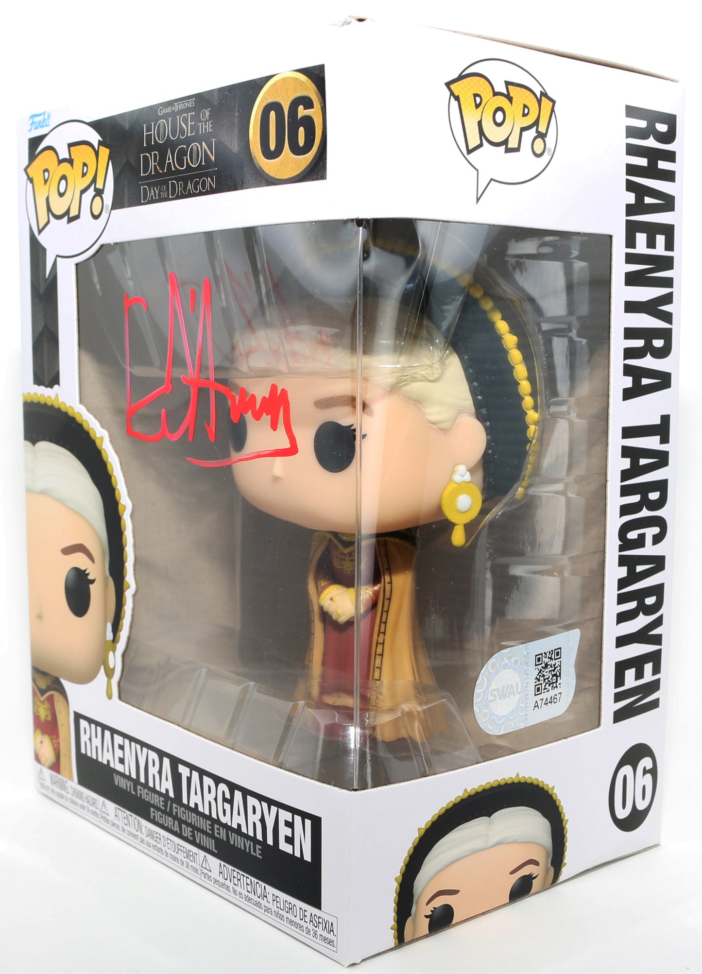 
                  
                    Emma D'Arcy as Rhaenyra Targaryen in HBO's House of the Dragon (SWAU) Signed Funko POP! #06
                  
                