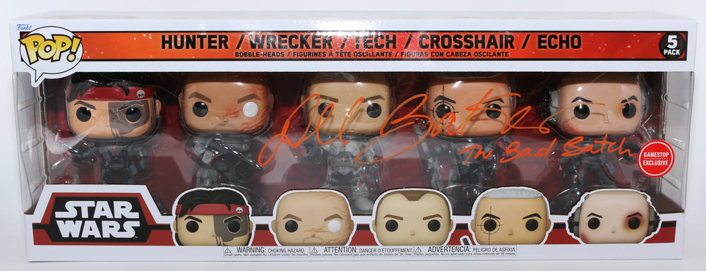 Dee Bradley Baker as The Bad Batch in Star Wars: The Bad Batch GameStop Exclusive Signed Funko POP! 5-Pack with Character Name