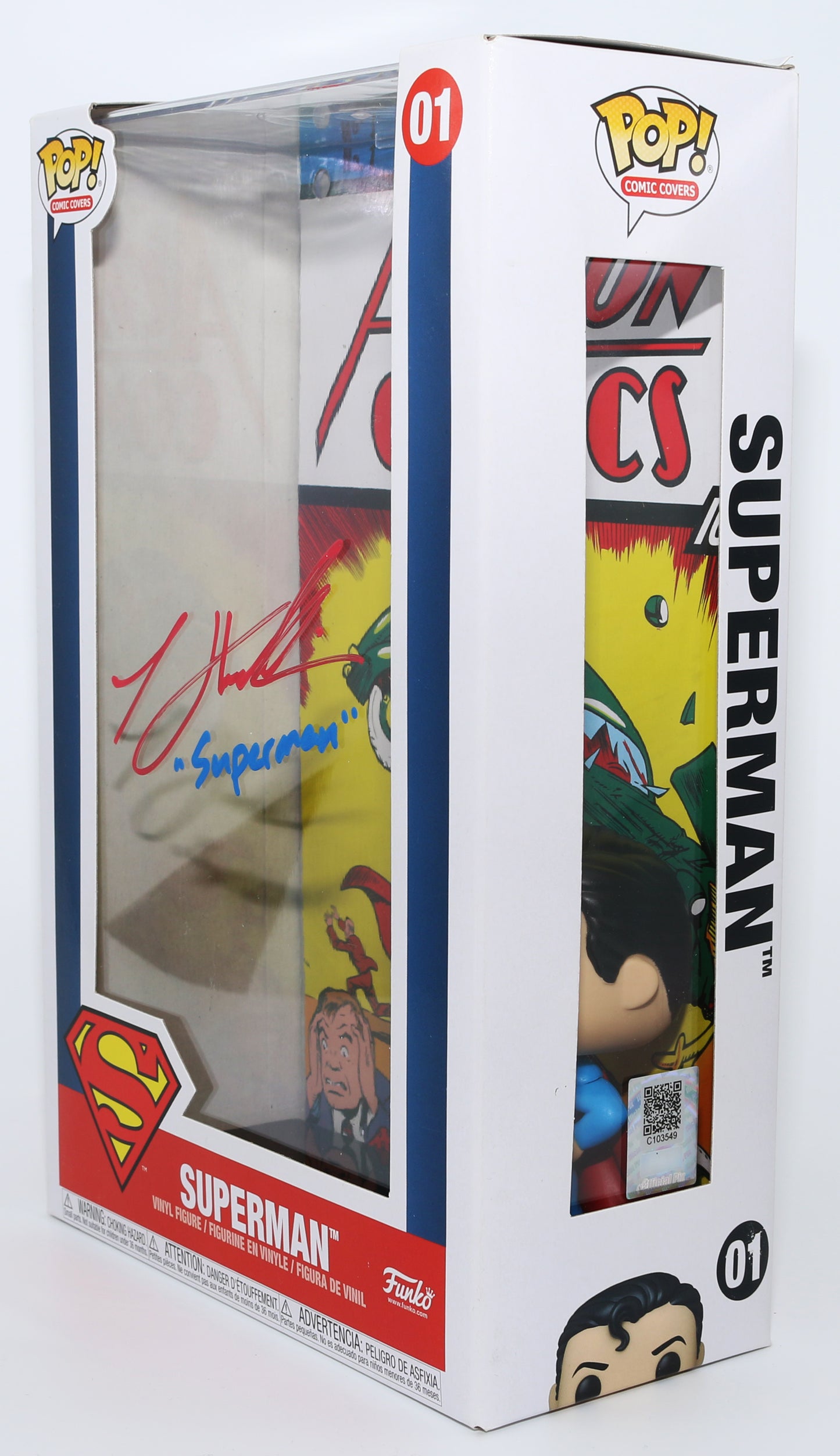 
                  
                    Tyler Hoechlin as Superman in Superman Comic Cover Signed Funko POP! #01 with Character Name
                  
                