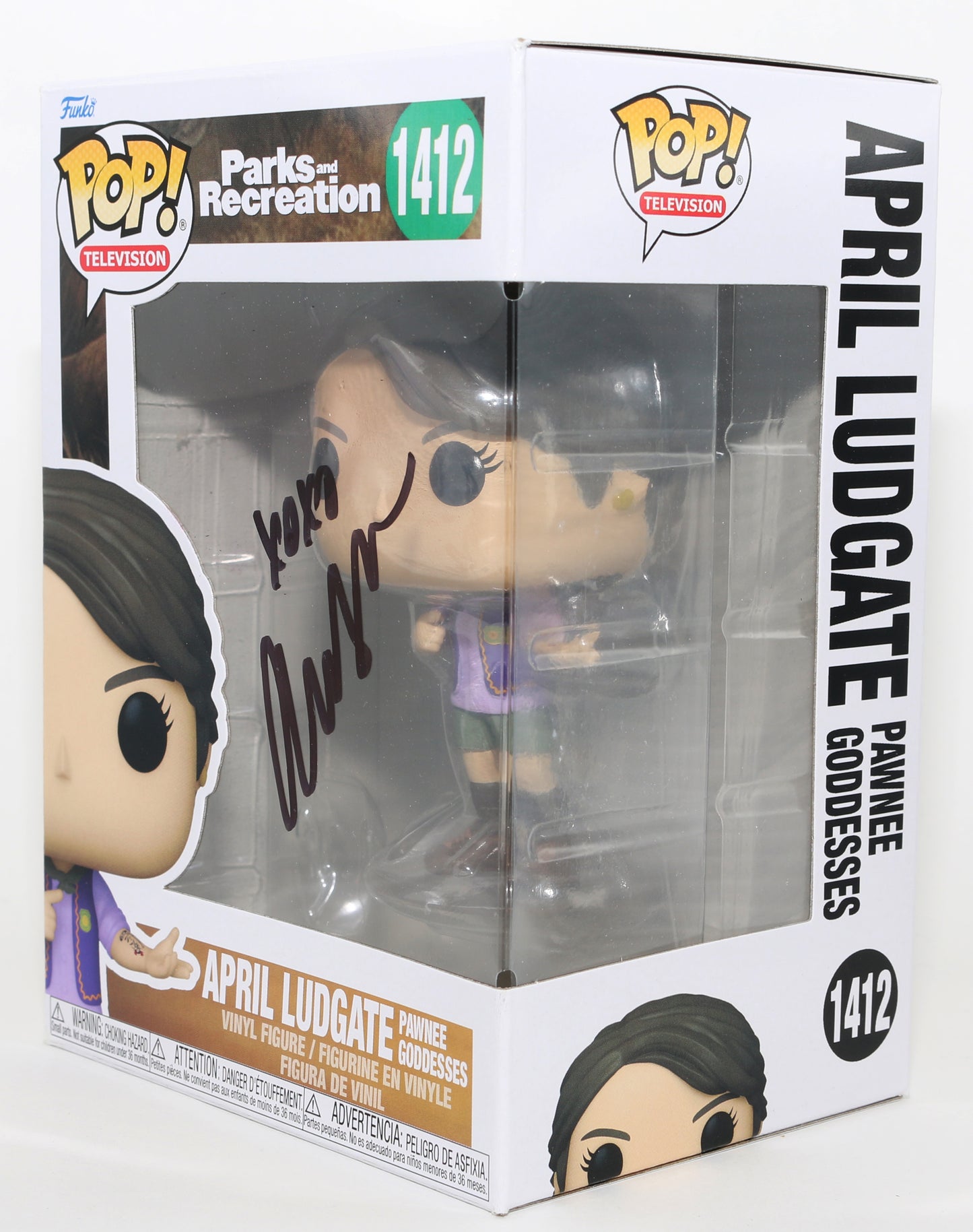 
                  
                    Aubrey Plaza as April Ludgate in Parks & Recreation Signed Funko POP! #1412
                  
                