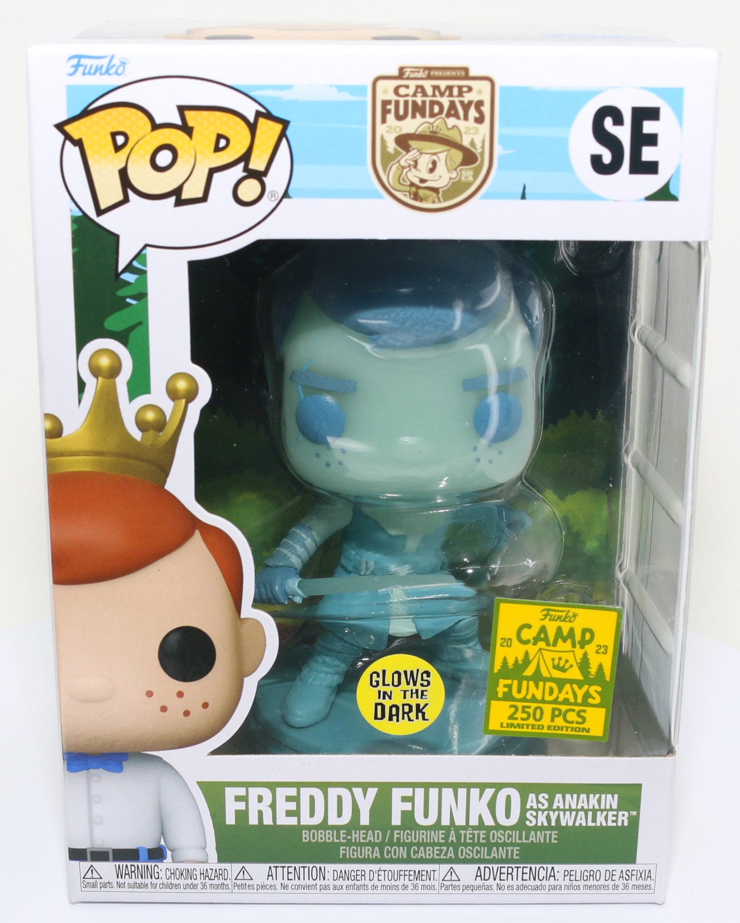 
                  
                    Freddy Funko as Star Wars Anakin Skywalker Holograph Glow in the Dark Funko Camp Fundays 2023 Exclusive Limited to 250 Pieces POP! Funko #SE - Grail
                  
                