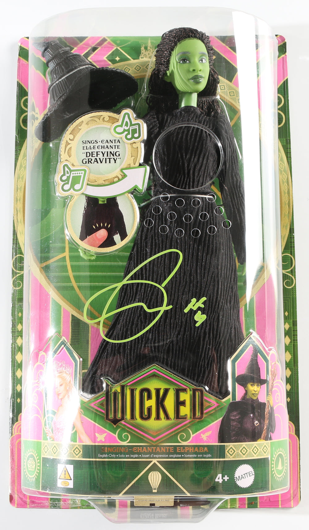 Cynthia Erivo as Elphaba in Wicked Signed Mattel Singing Action Figure Doll