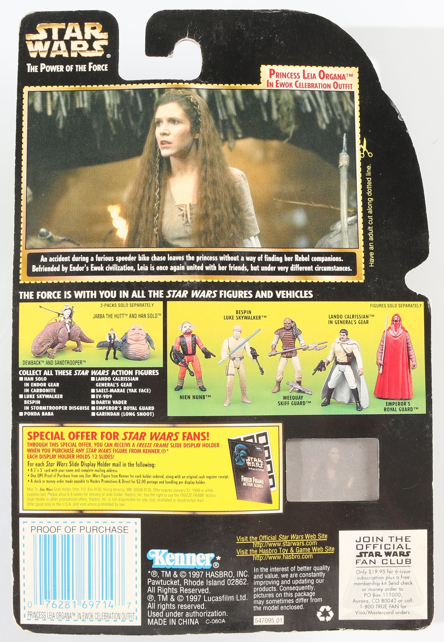 
                  
                    Carrie Fisher as Princess Leia in Star Wars: Return of the Jedi POTF Power of the Force Kenner Hasbro 1997 Signed Action Figure
                  
                