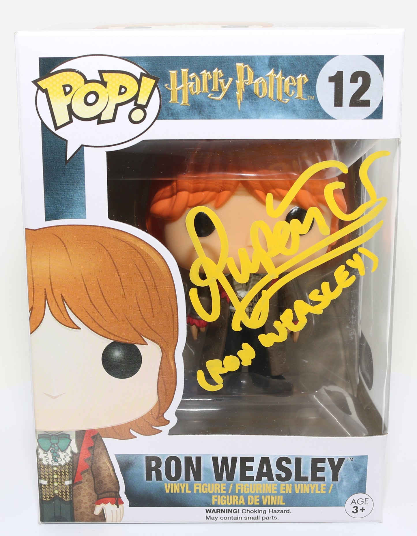 
                  
                    Rupert Grint as Ron Weasley in Harry Potter (SWAU) Signed Funko POP! #12 with Character Name
                  
                