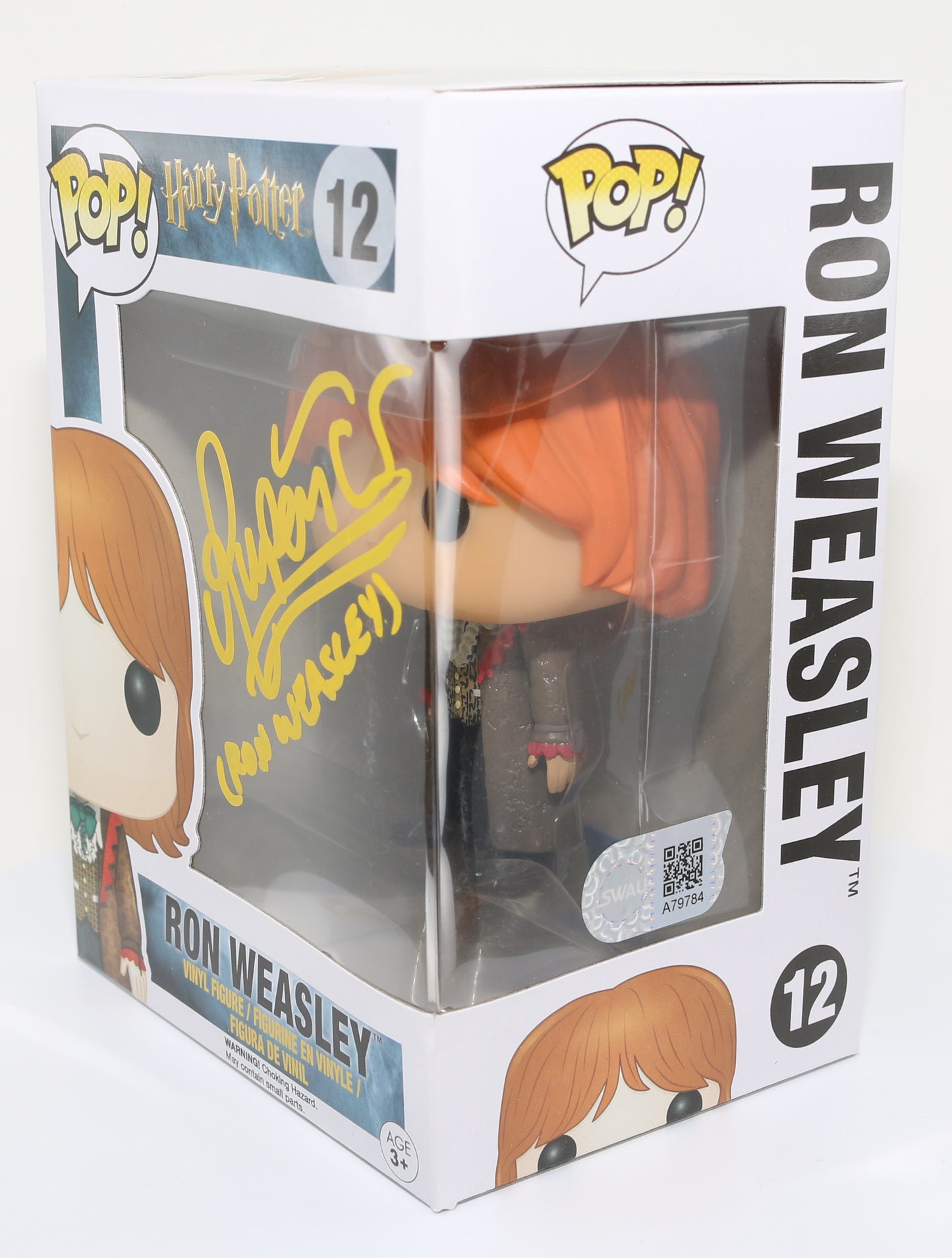 
                  
                    Rupert Grint as Ron Weasley in Harry Potter (SWAU) Signed Funko POP! #12 with Character Name
                  
                
