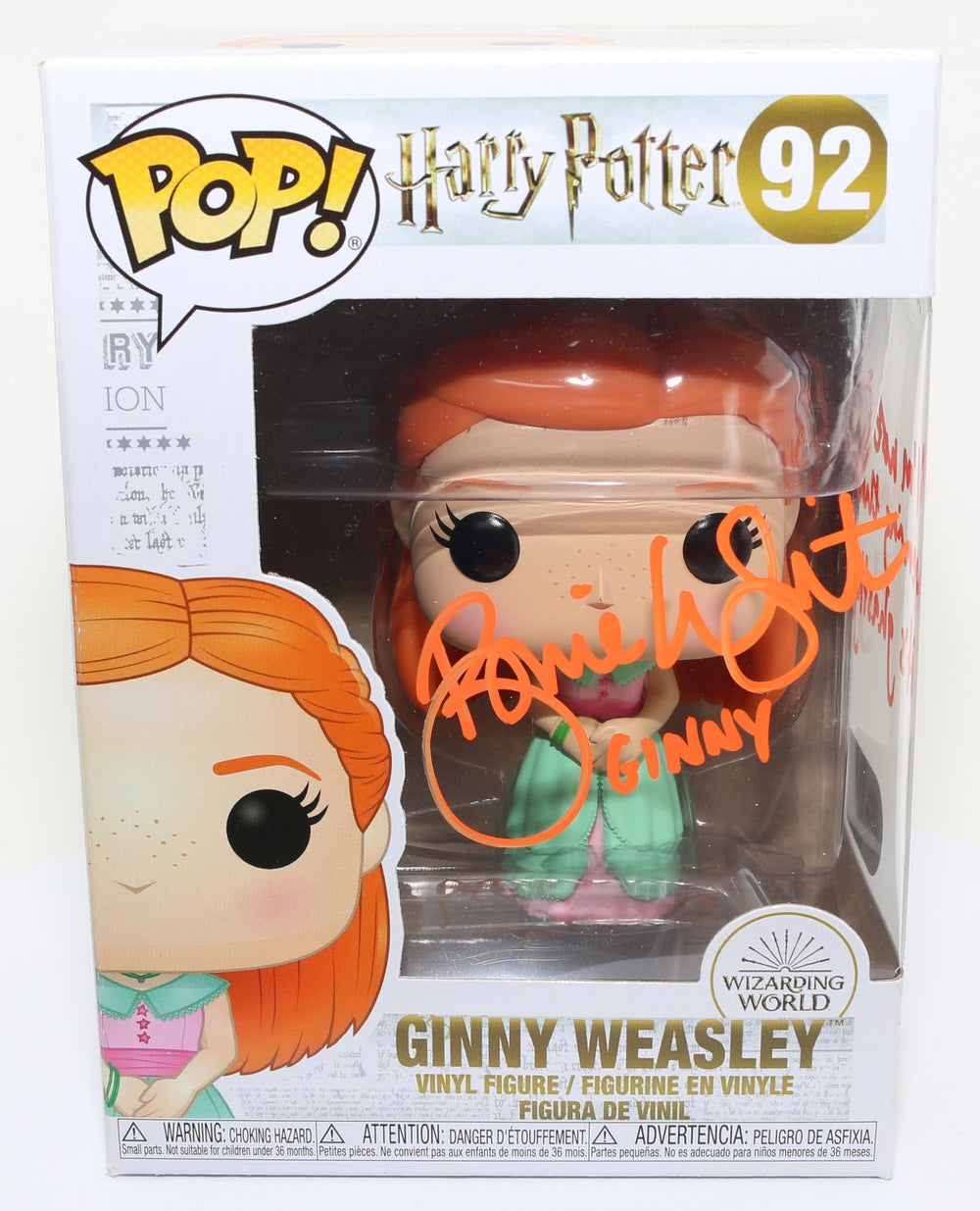 Bonnie Wright as Ginny Weasley in Harry Potter (SWAU) Signed Funko POP! #92 with Character Name and Quote