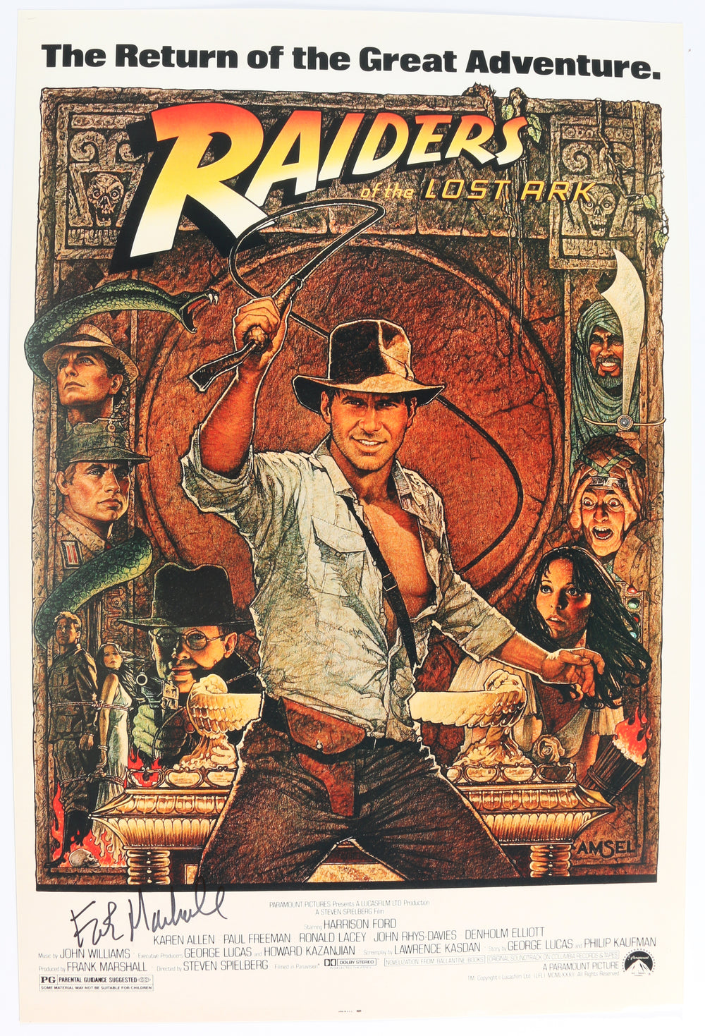 Frank Marshall Producer of Indiana Jones: Raiders of the Lost Ark Signed 12x18 Mini Poster