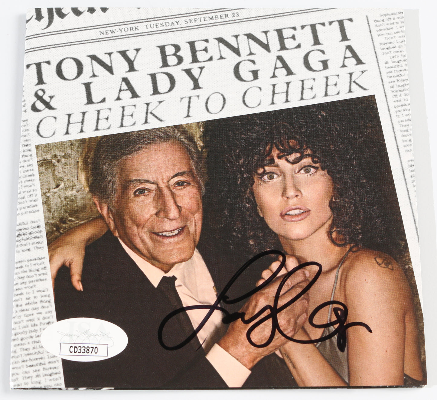 
                  
                    Cheek to Cheek with Tony Bennett CD Album (JSA) Signed by Lady Gaga
                  
                