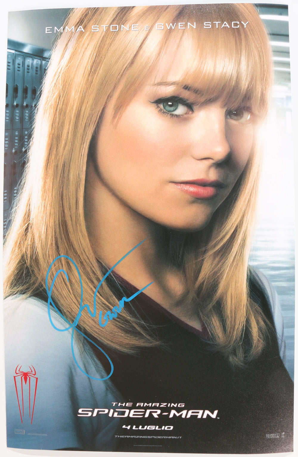 Emma Stone as Gwen Stacy in The Amazing Spider-Man Signed 11x17 Photo