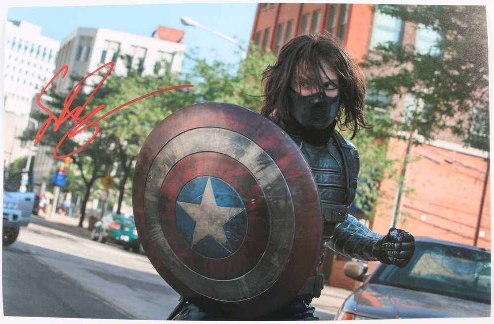 Sebastian Stan as Winter Soldier in Captain America: The Winter Soldier Signed 11x17 Photo