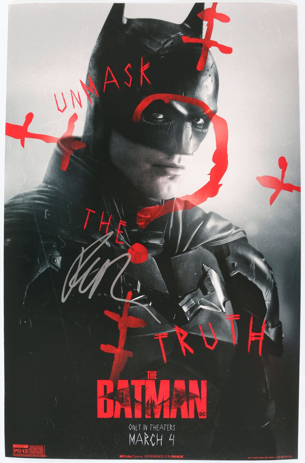 Robert Pattison as Batman in The Batman Signed 11x17 Mini Poster