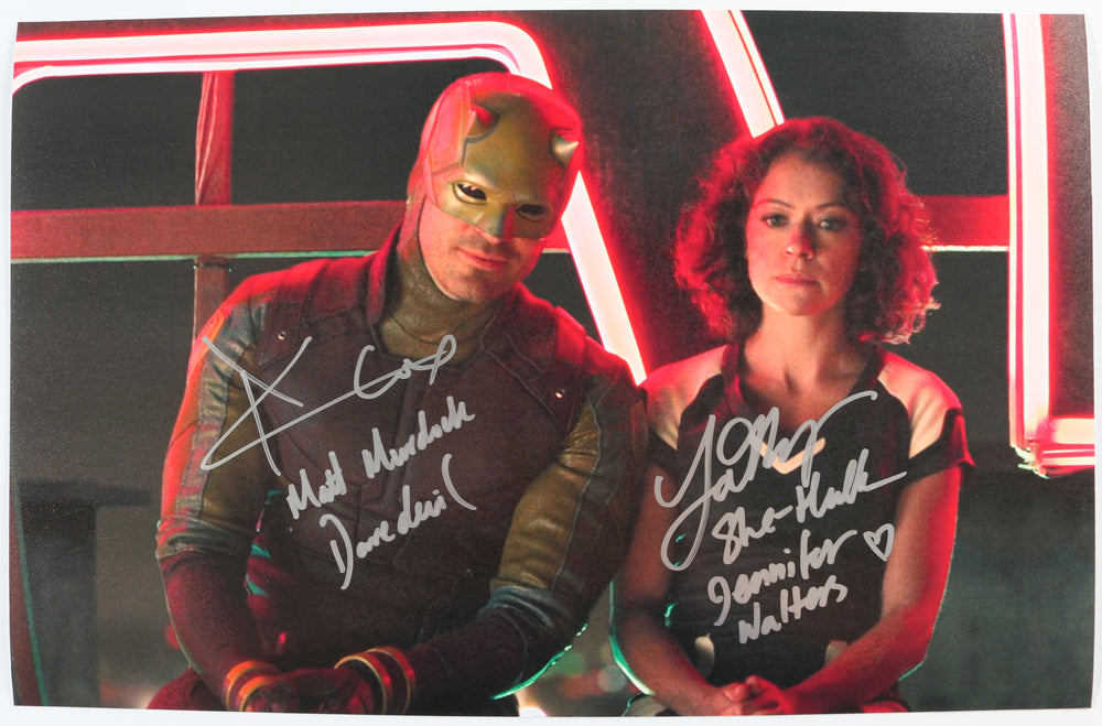 Charlie Cox as Matt Murdock / Daredevil & Tatiana Maslany as Jennifer Walters / She-Hulk in She-Hulk: Attorney at Law Signed 11x17 Photo with Character Names & Quotes
