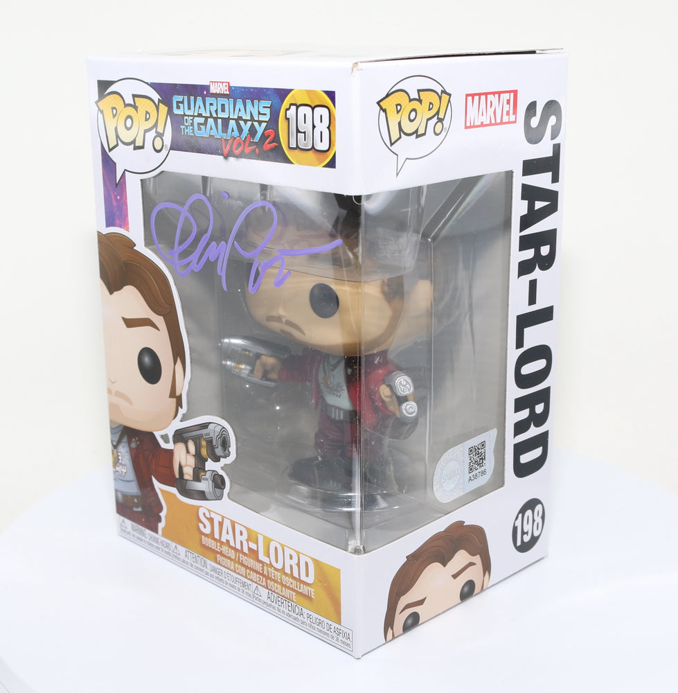 
                  
                    Chris Pratt as Star-Lord in Guardians of the Galaxy Vol. 2 (SWAU) Signed Funko POP! #198
                  
                