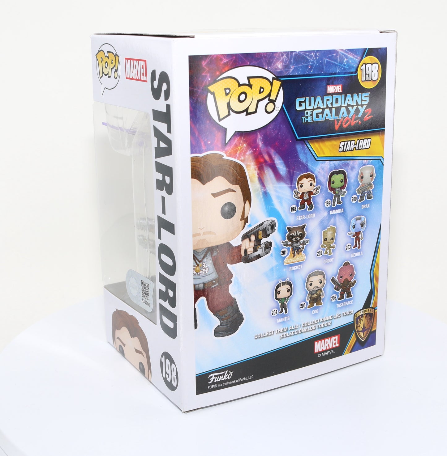 
                  
                    Chris Pratt as Star-Lord in Guardians of the Galaxy Vol. 2 (SWAU) Signed Funko POP! #198
                  
                