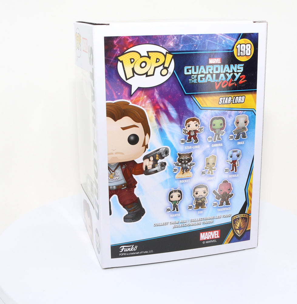 
                  
                    Chris Pratt as Star-Lord in Guardians of the Galaxy Vol. 2 (SWAU) Signed Funko POP! #198
                  
                