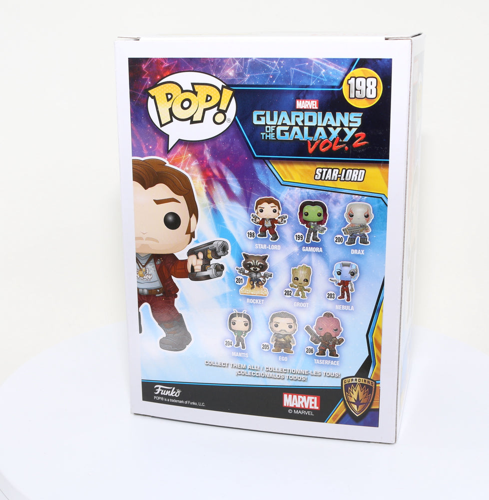 
                  
                    Chris Pratt as Star-Lord in Guardians of the Galaxy Vol. 2 (SWAU) Signed Funko POP! #198
                  
                