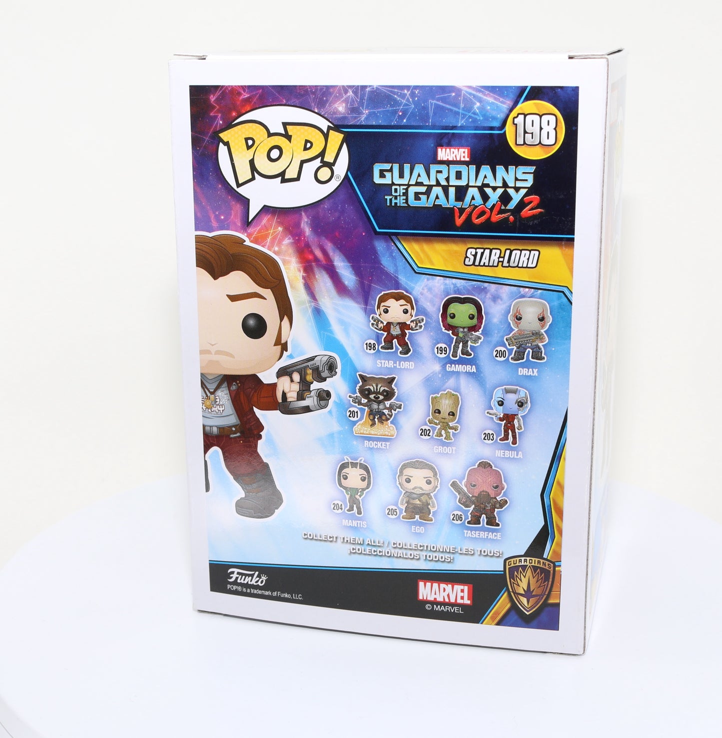 
                  
                    Chris Pratt as Star-Lord in Guardians of the Galaxy Vol. 2 (SWAU) Signed Funko POP! #198
                  
                