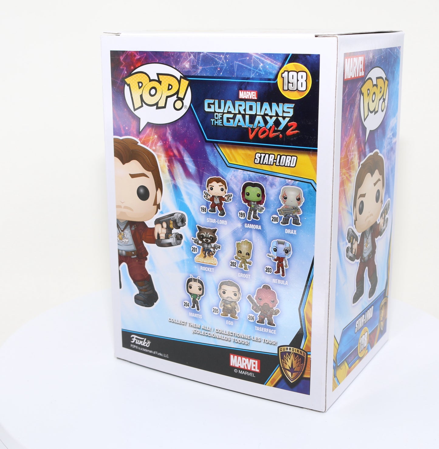 
                  
                    Chris Pratt as Star-Lord in Guardians of the Galaxy Vol. 2 (SWAU) Signed Funko POP! #198
                  
                