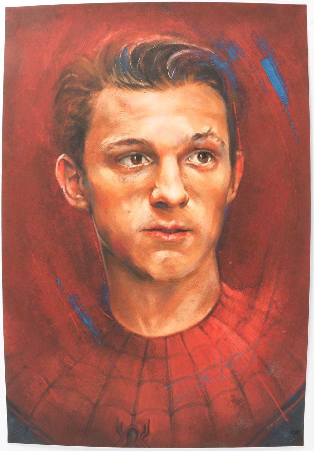 Tom Holland as Spider-Man in Spider-Man: Homecoming (JSA) Signed 13x19 Limited Edition #41/250 Robert Bruno Art Print