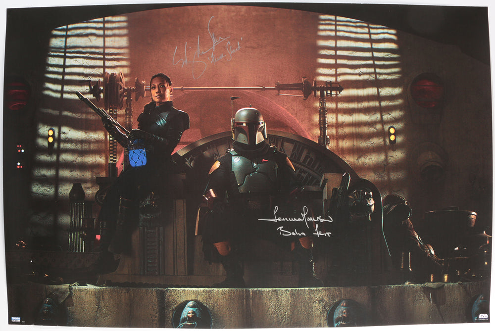 Temuera Morrison as Boba Fett & Ming-Na Wen as Fennec Shand in Star Wars: The Book of Boba Fett (SWAU) Signed 22x34 Poster