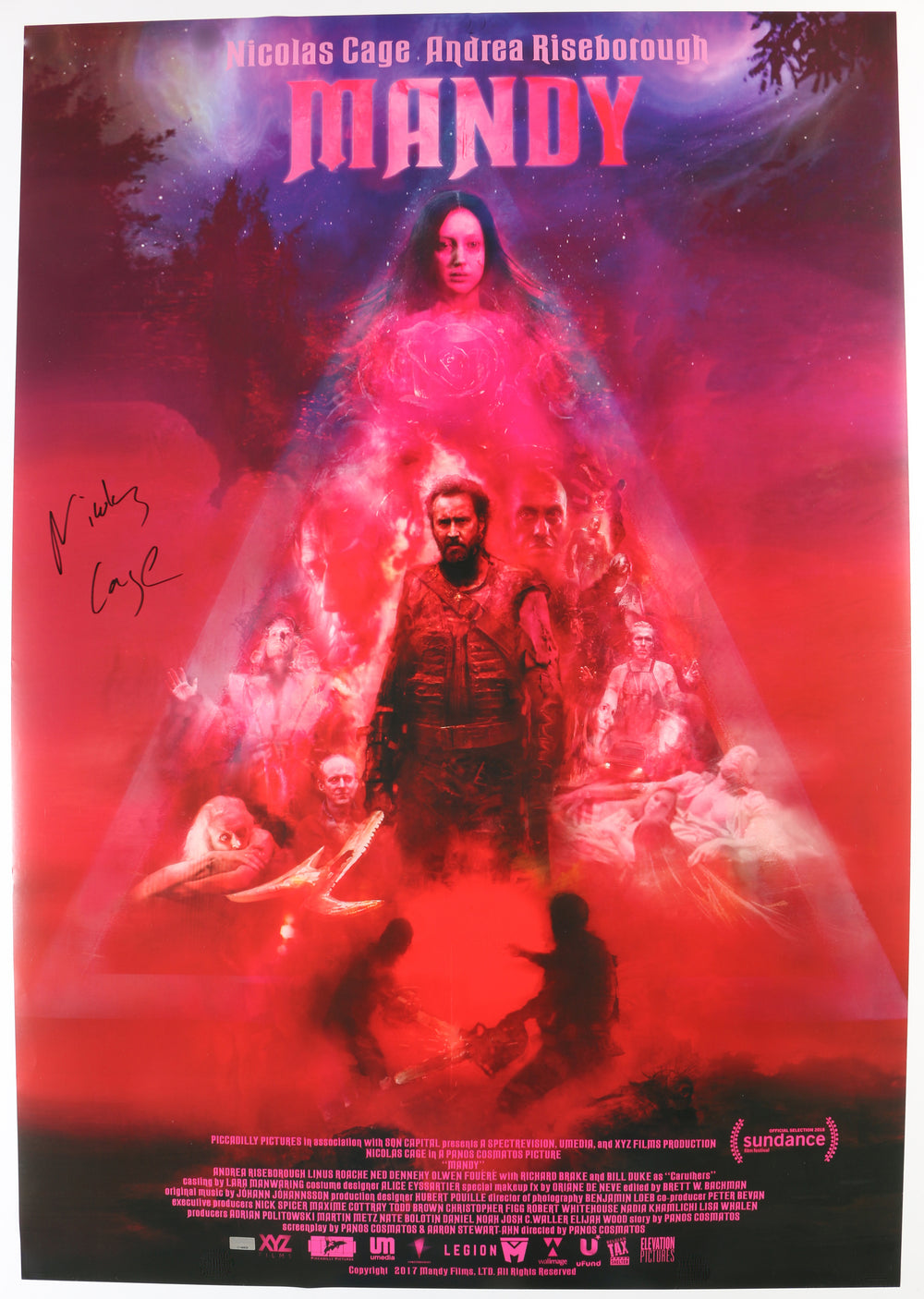 Nicolas Cage as Red Miller in Mandy Signed 27x39 Poster