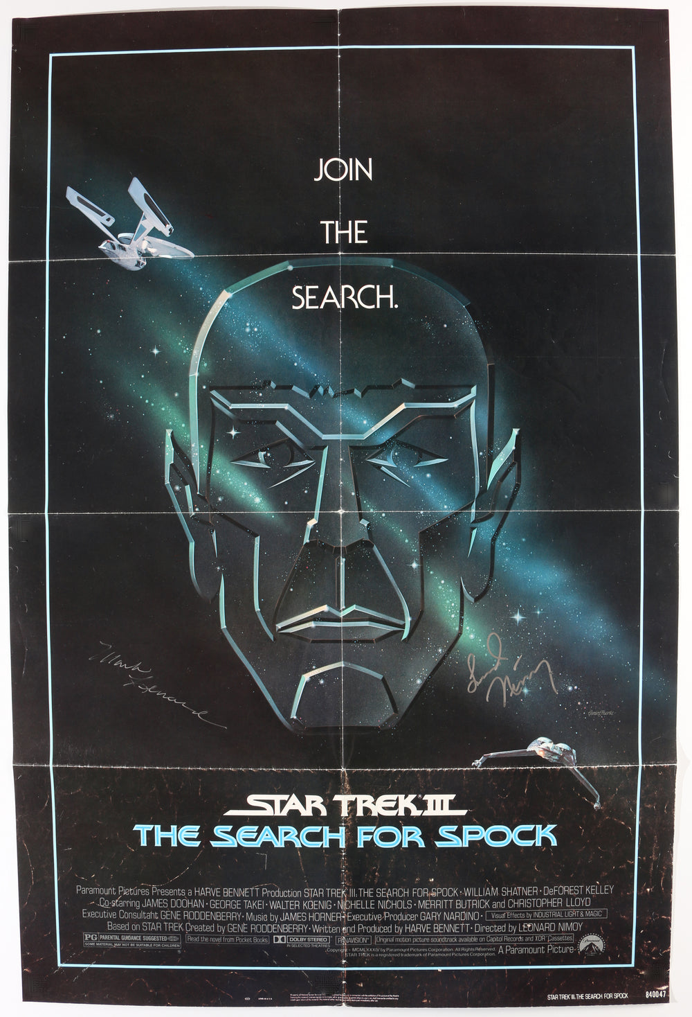 Leonard Nimoy as Spock / Director & Mark Lenard as Sarek in Star Trek III: The Search for Spock Signed 27x41 Poster