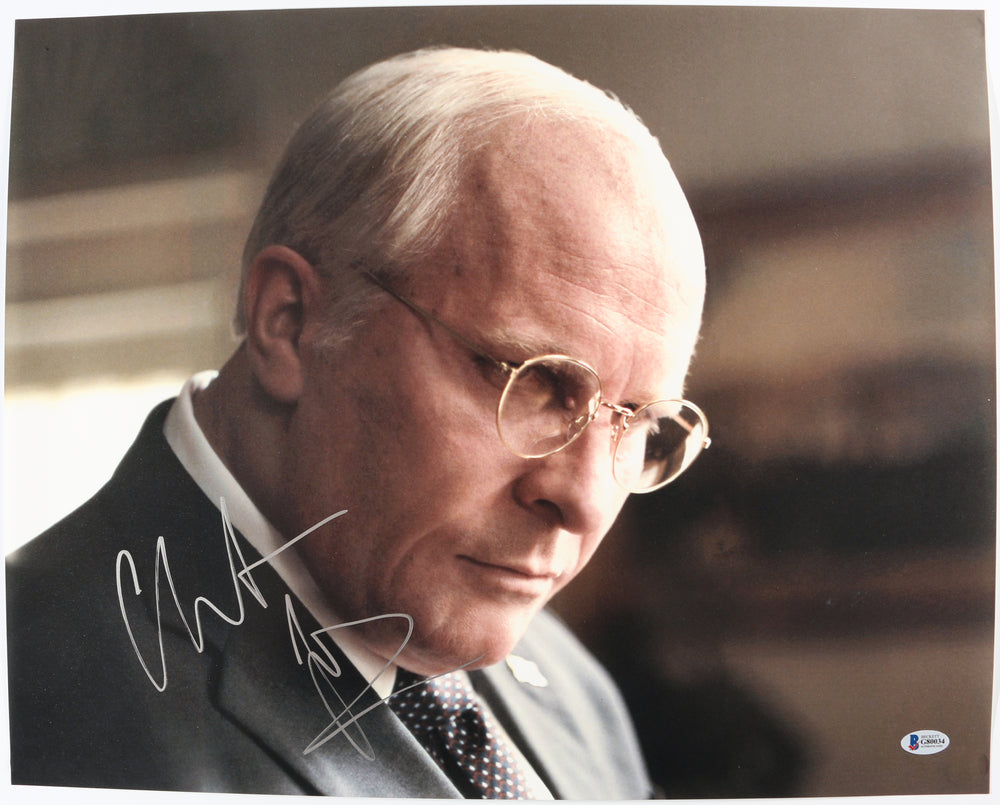 Christian Bale as Dick Cheney in Vice (Beckett) Signed 16x20 Photo