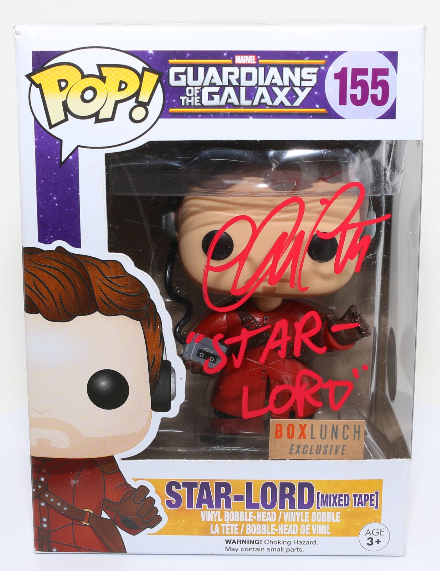 
                  
                    Chris Pratt as Star-Lord in Guardians of the Galaxy Box Lunch Exclusive (SWAU) Signed Funko POP! #155 with Character Name
                  
                