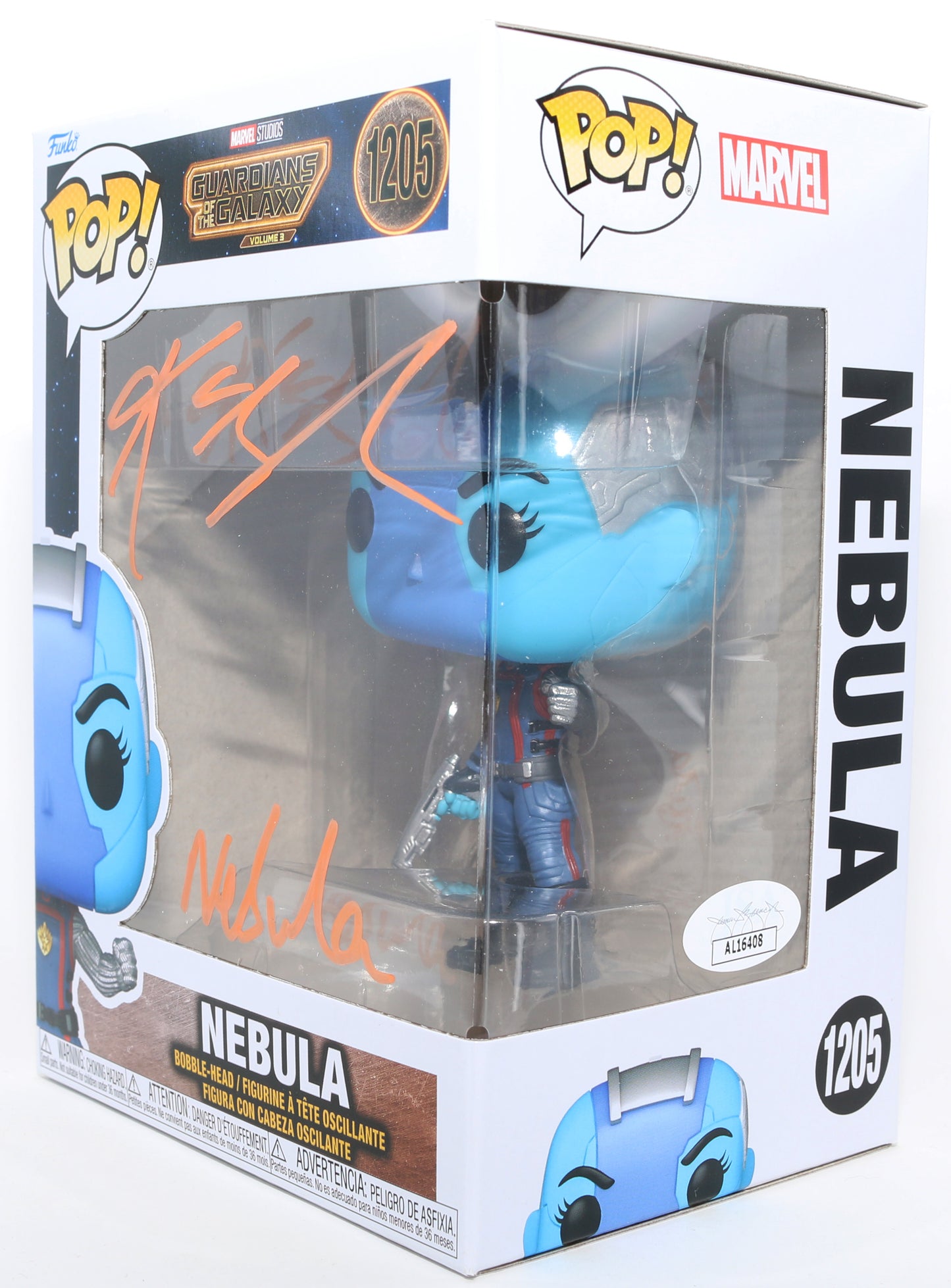 
                  
                    Karen Gillan as Nebula in Guardians of the Galaxy Vol. 3 (JSA) Signed Funko POP! #1205 with Character Name
                  
                