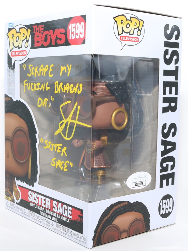 
                  
                    Susan Heyward as Sister Sage in The Boys (JSA) Signed Funko POP! #1599 with Character Name & Quote
                  
                