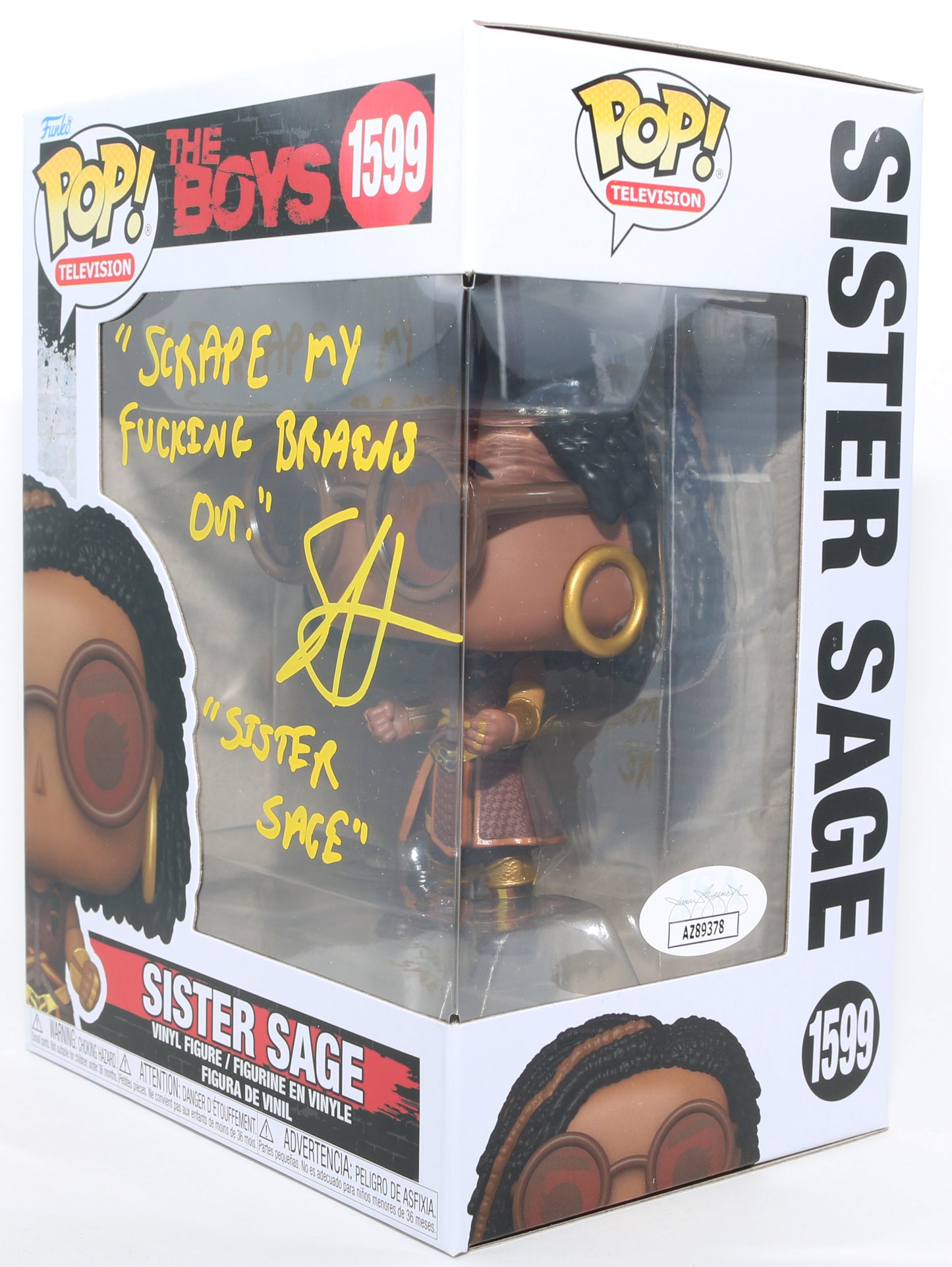 
                  
                    Susan Heyward as Sister Sage in The Boys (JSA) Signed Funko POP! #1599 with Character Name & Quote
                  
                