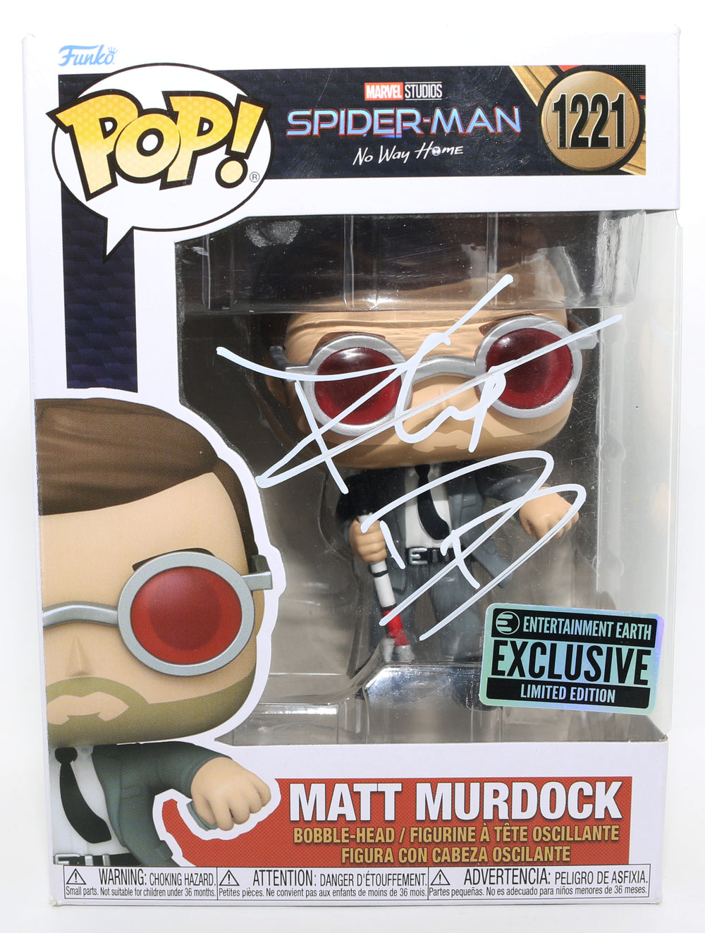 Charlie Cox as Matt Murdock / Daredevil in Spider-Man: No Way Home Limited Edition Entertainment Earth Exclusive (JSA) Signed Funko POP! #1221 with Character Name