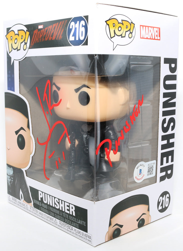 
                  
                    Jon Bernthal as The Punisher in Daredevil (Beckett) Signed Funko POP! #216 with Character Name & Sketch
                  
                