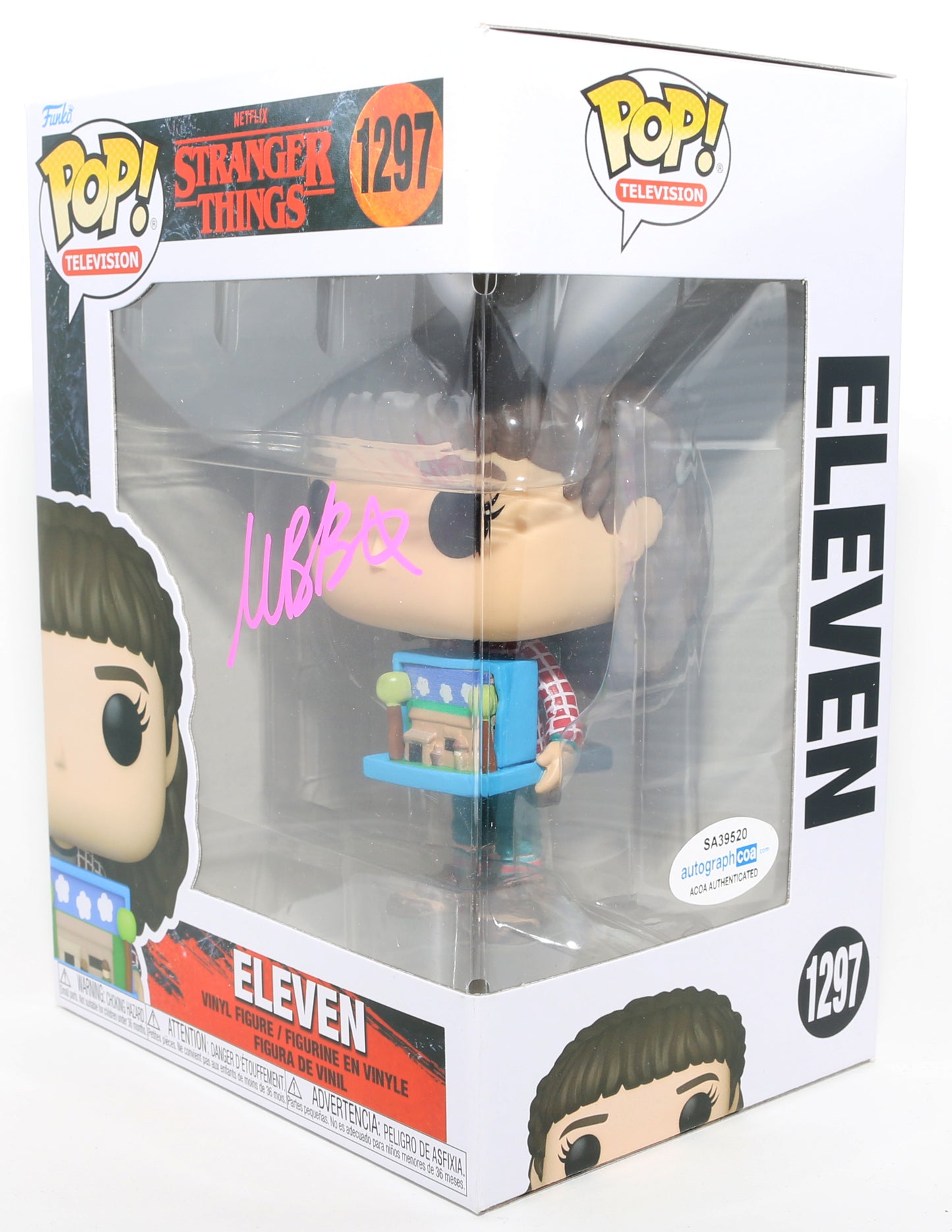 
                  
                    Millie Bobby Brown as Eleven in Stranger Things (ACOA) Signed Funko POP! #1297
                  
                