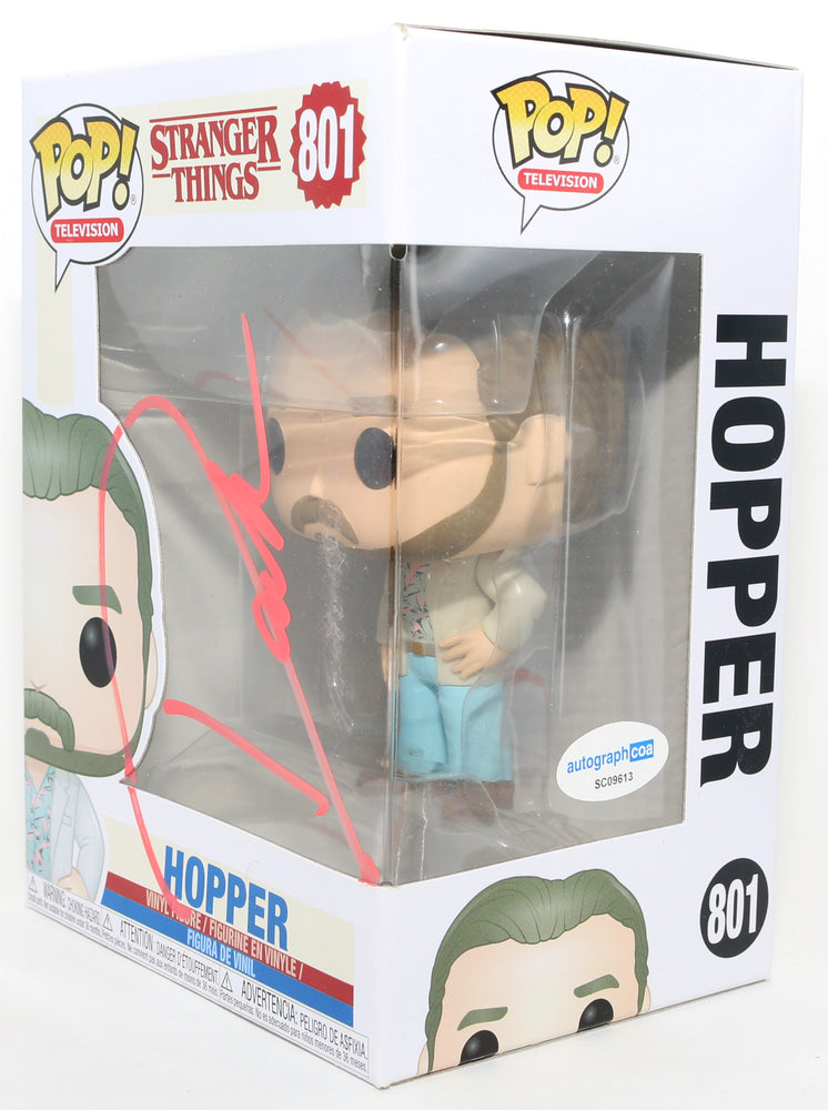 
                  
                    David Harbour as Hopper in Stranger Things (ACOA) Signed Funko POP! #801
                  
                