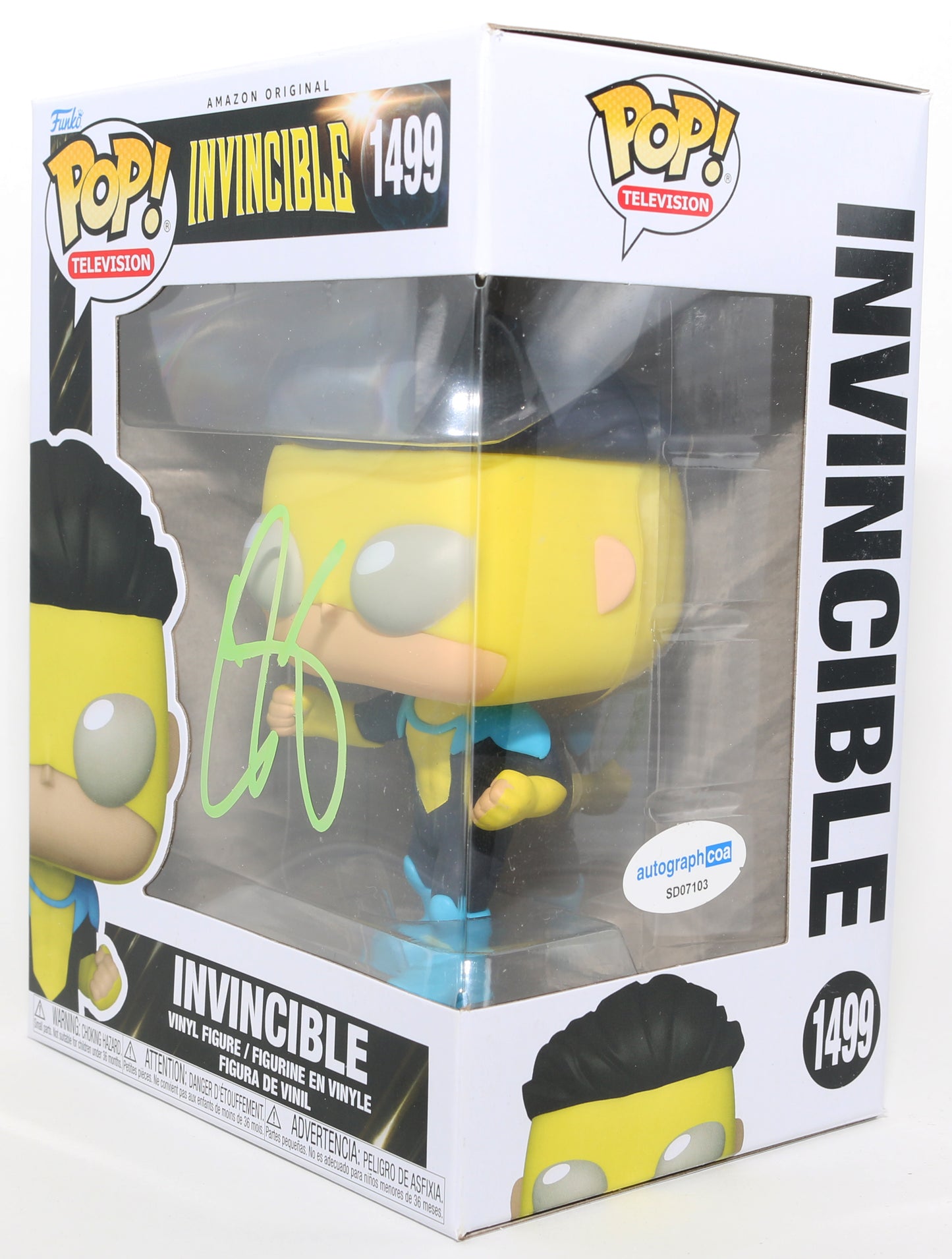 
                  
                    Steven Yeun as Invincible in Invincible (ACOA) Signed Funko POP! #1499
                  
                