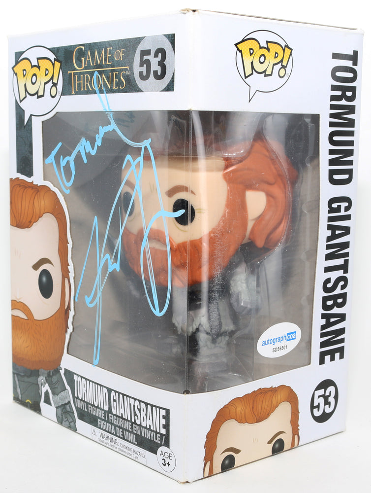 
                  
                    Kristofer Hivju as Tormund Giantsbane in Game of Thrones (ACOA) Signed Funko POP! #53 with Character Name
                  
                
