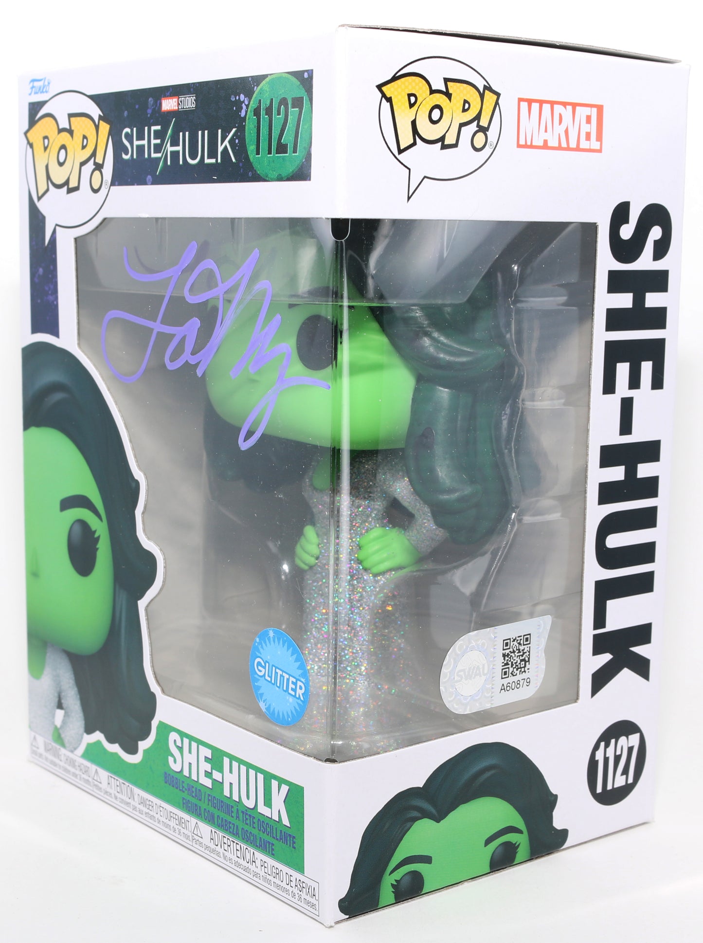 
                  
                    Tatiana Maslany as She-Hulk in She-Hulk Glitter Edition (SWAU) Signed Funko POP! #1127
                  
                