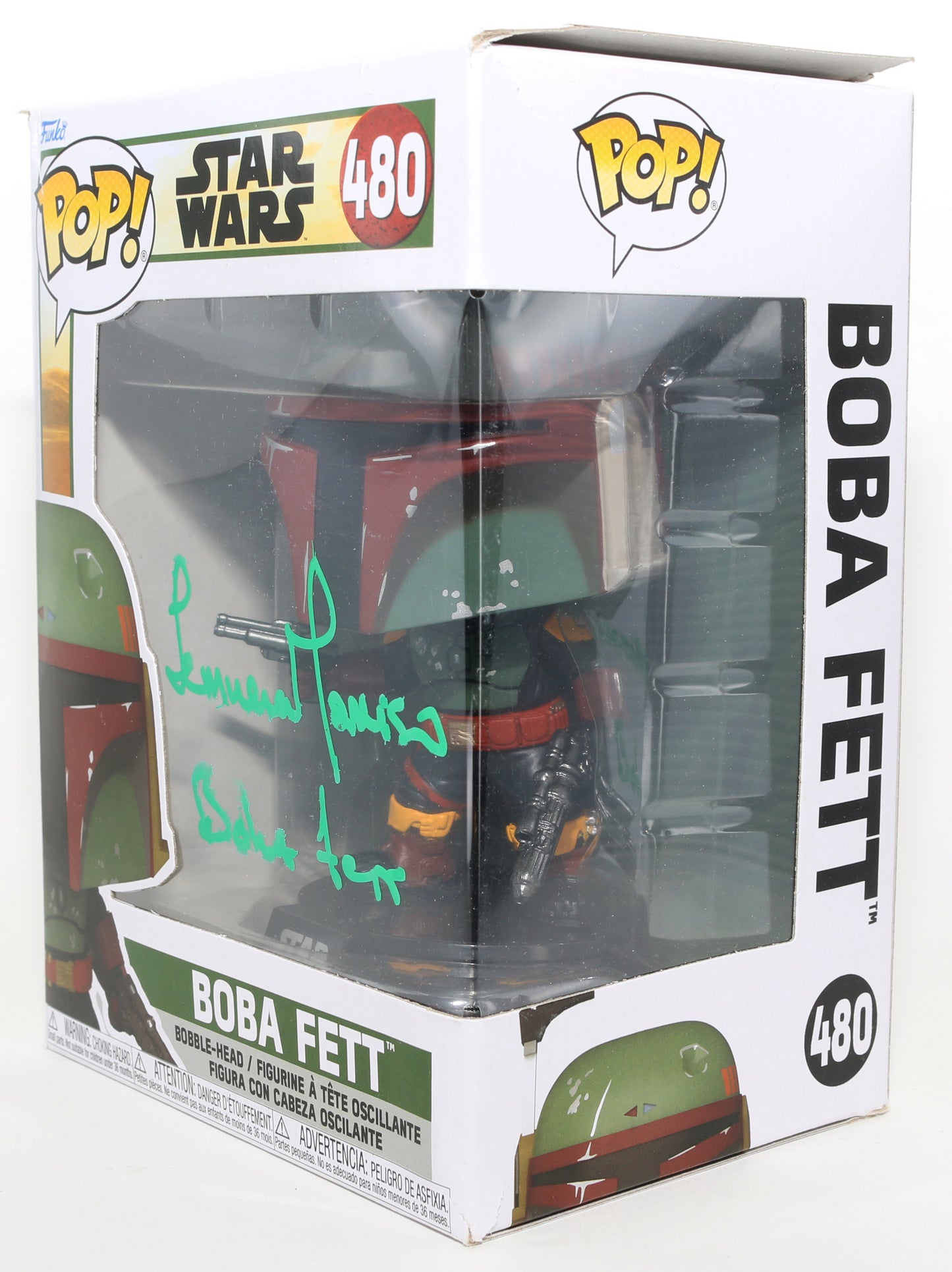 
                  
                    Temuera Morrison as Boba Fett in Star Wars: The Book of Boba Fett Signed Funko POP! #480 with Character Name
                  
                