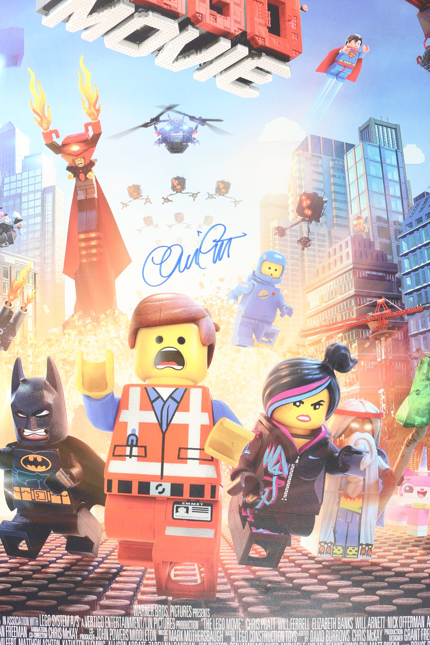 
                  
                    Chris Pratt as Emmet in The Lego Movie (SWAU) Signed 27x40 Poster
                  
                