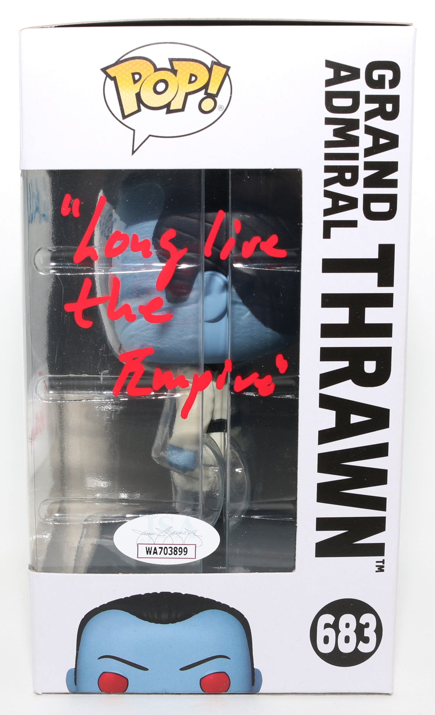 
                  
                    Lars Mikkelsen as Grand Admiral Thrawn in Star Wars: Ahsoka (JSA) Signed Funko POP! #683 with Character Name & Quote
                  
                