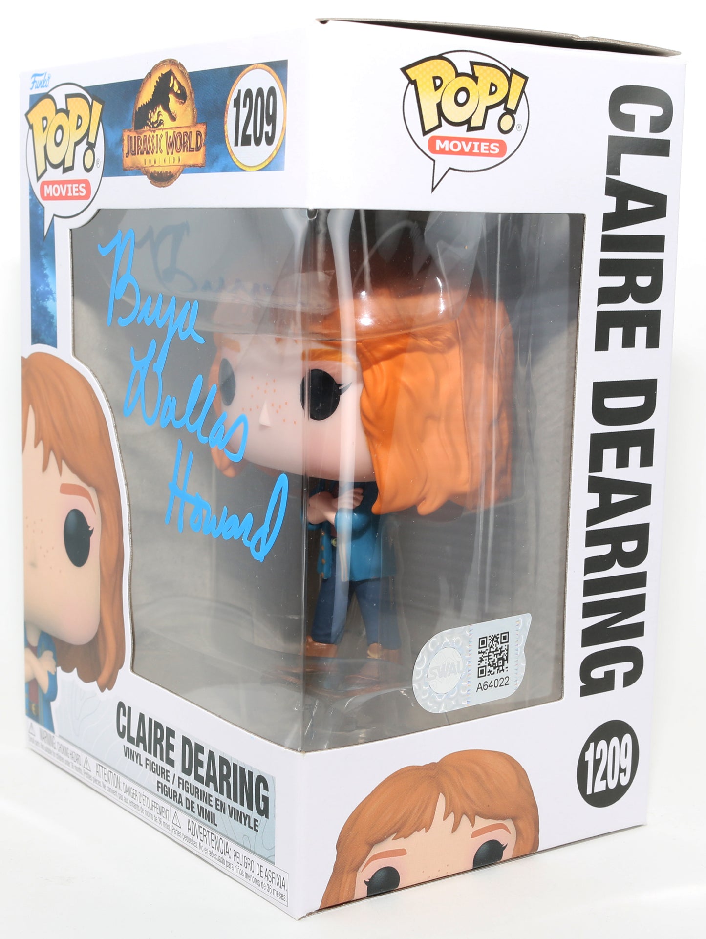 
                  
                    Bryce Dallas Howard as Claire Dearing in Jurassic World Dominion (SWAU) Signed Funko POP! #1209
                  
                