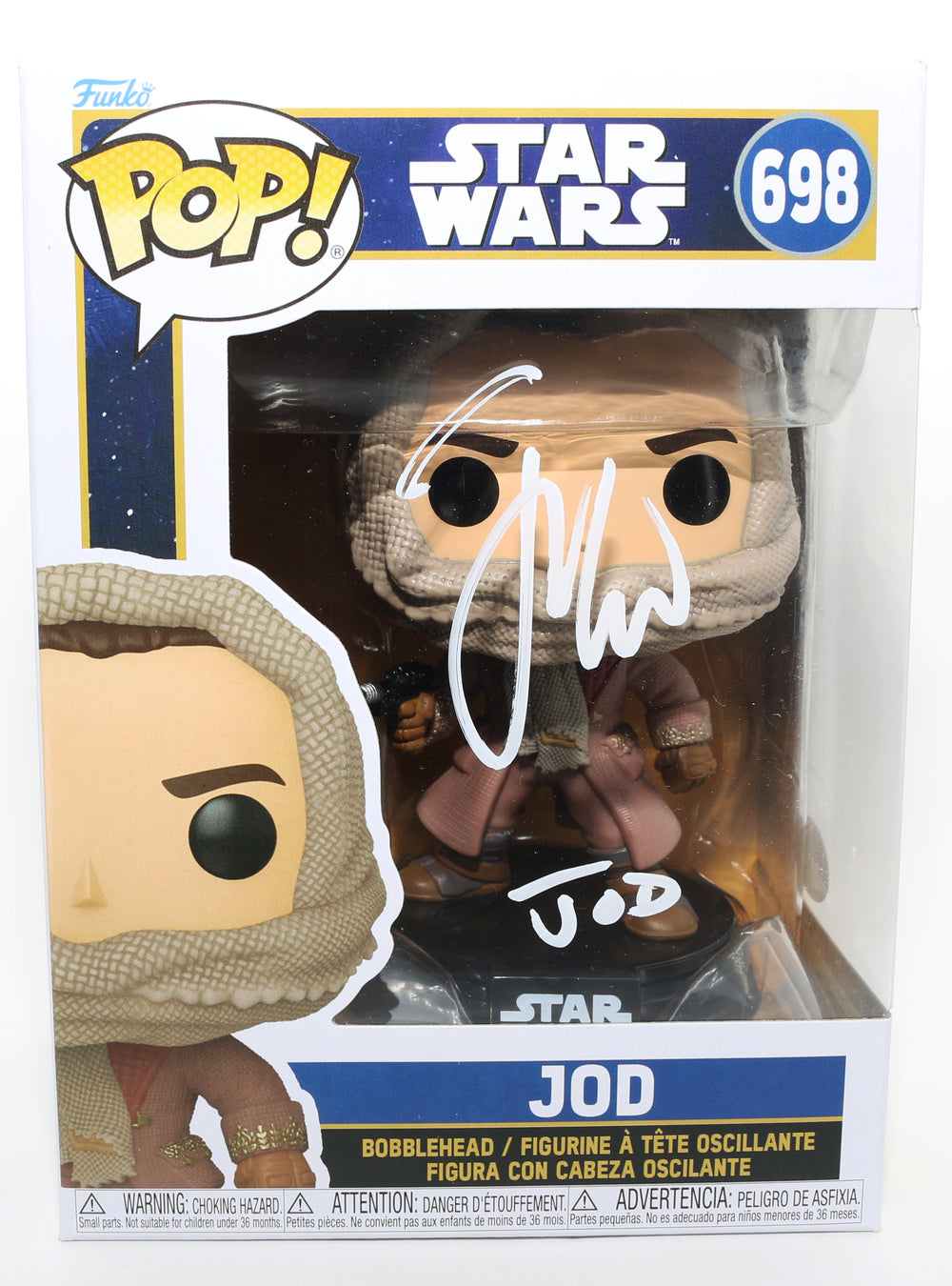 Jude Law as Jod Na Nawood in Star Wars: Skeleton Crew (JSA) Signed Funko POP! #698 with Character Name