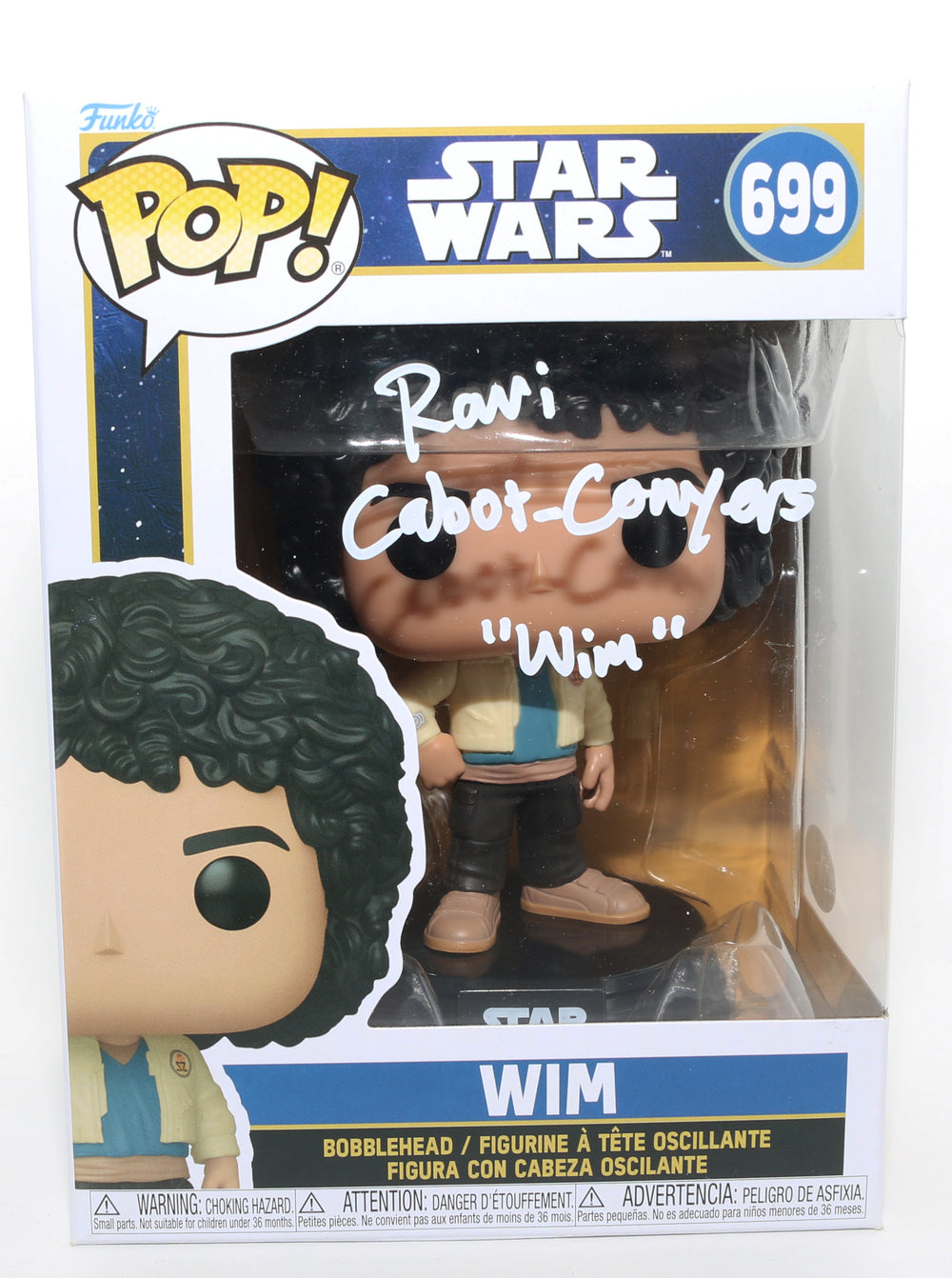Ravi Cabot-Conyers as Wim in Star Wars: Skeleton Crew (JSA) Signed Funko POP! #699 with Character Name