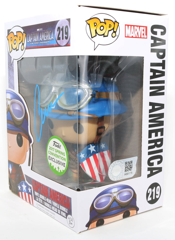 
                  
                    Chris Evans as Captain America in Captain America: The First Avenger 2017 Spring Convention Exclusive (SWAU) Signed Funko POP! #219
                  
                