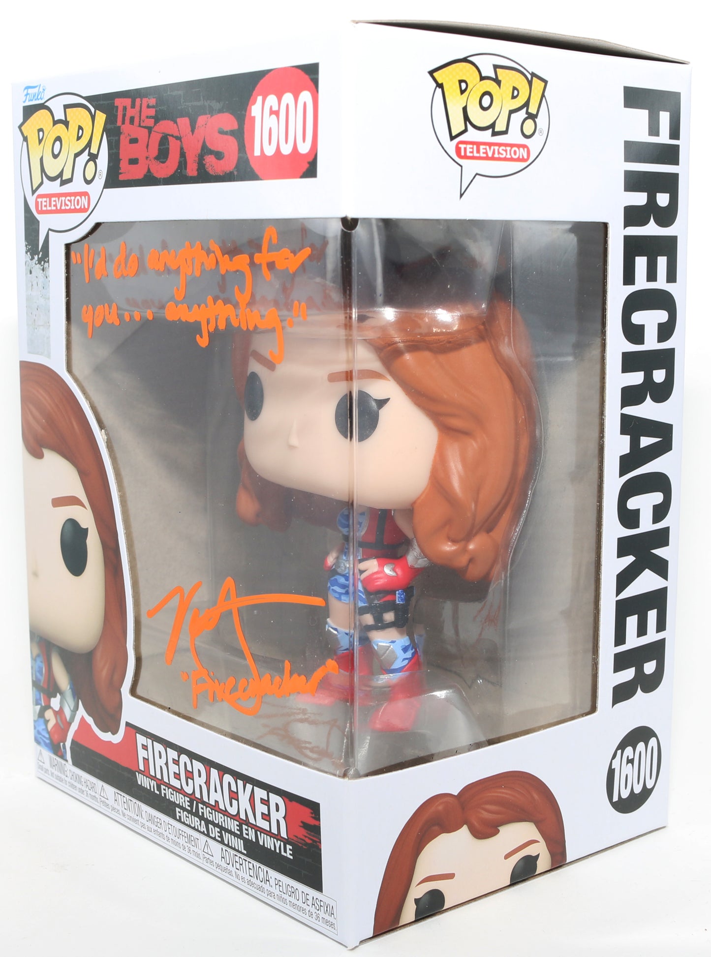 
                  
                    Valorie Curry as Firecracker in The Boys Signed Funko POP! #1600 with Character Name & Quote
                  
                